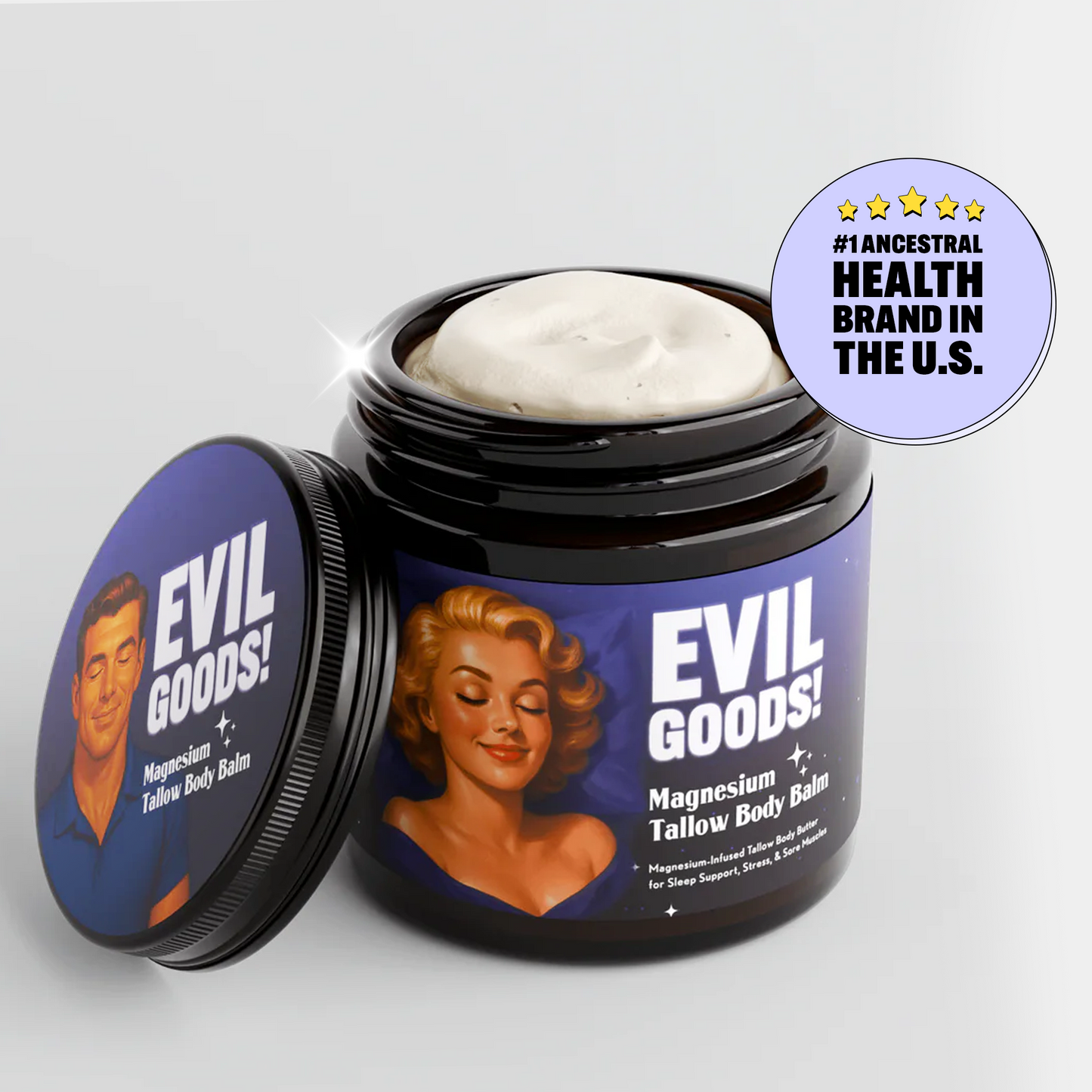 Grass-Fed Tallow Magnesium Balm EVIL GOODS! World's BEST Beef Tallow Balm